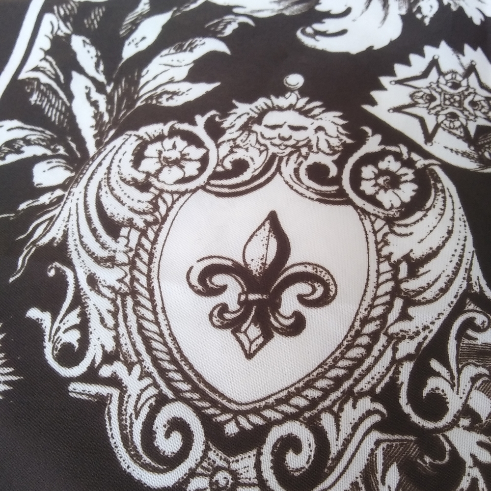 Dark Brown and White Jaclyn Smith Polyester Scarf - Picture 11 of 11